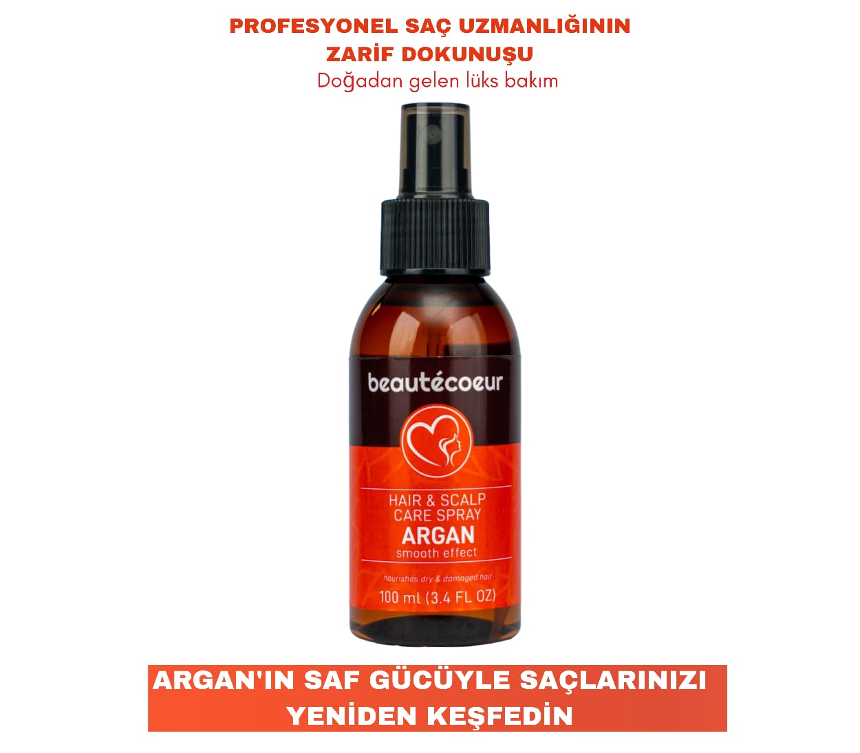 Beautecoeur Argan içerikli parlatıcı ve canlandırıcı saç bakım yağı